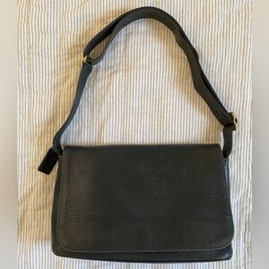 Vintage Coach Shoulder or Crossbody Flap Bag Dark Navy
